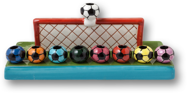 Fußball Chanukka-Leuchter - Israel Giftware Designs